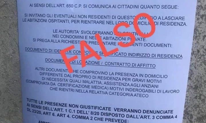 coronavirus volantino truffa