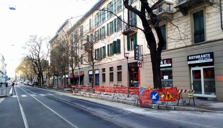 Milano, lavori in via Montello