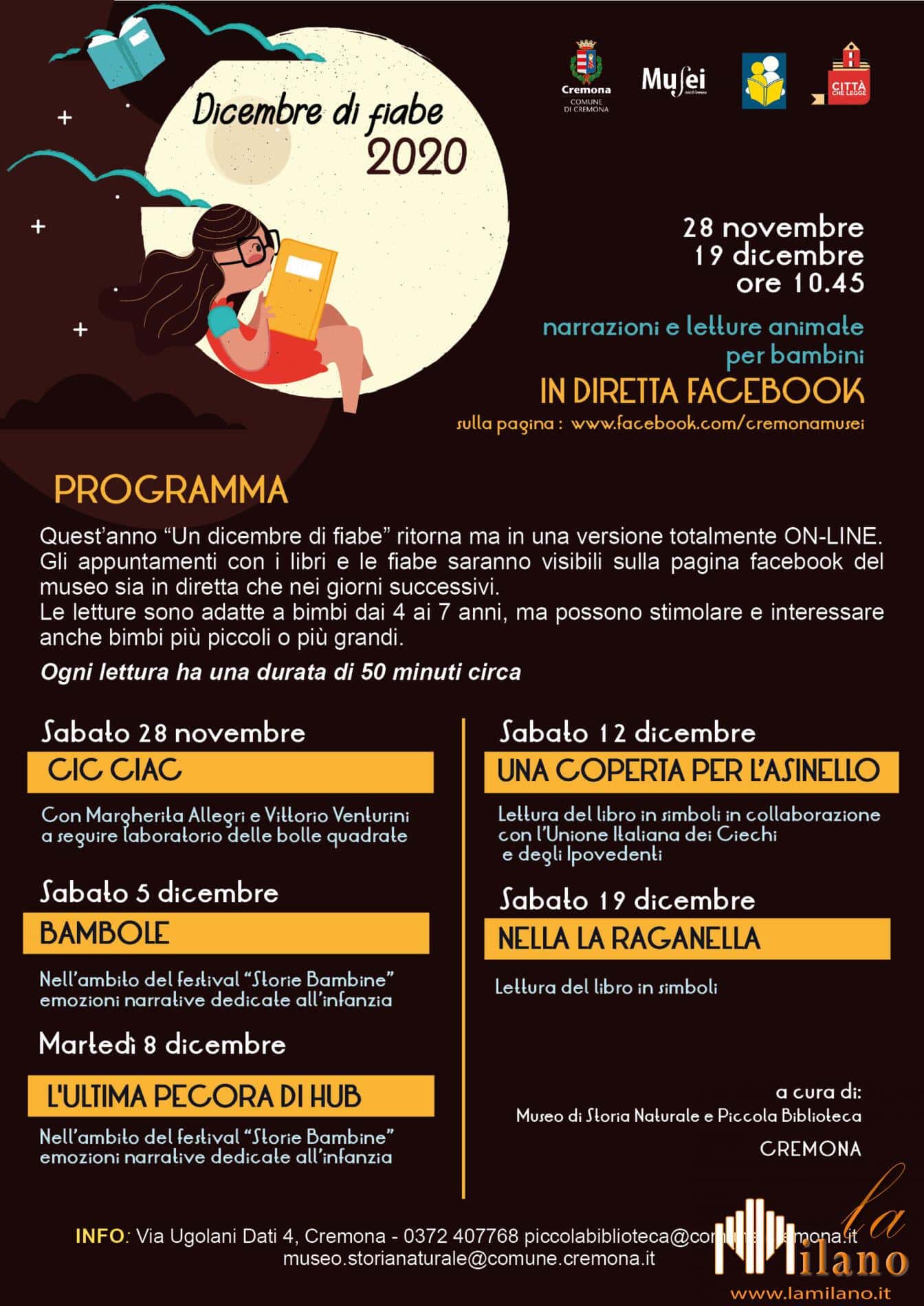 Cremona, Dicembre di fiabe, si rinnova l’appuntamento ma in versione online
