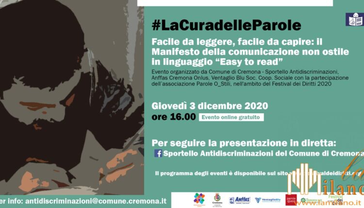 Cremona, Manifesto della comunicazione non ostile in linguaggio “Easy to Read”