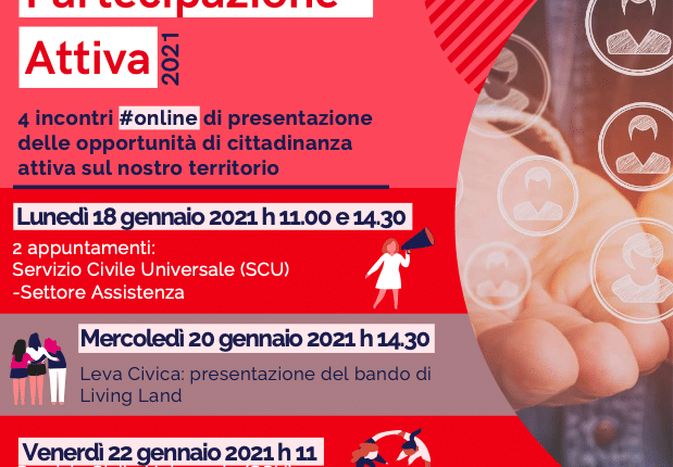 4 incontri per conoscere le opportunità offerte dal Servizio Civile Universale e dalla Leva Civica