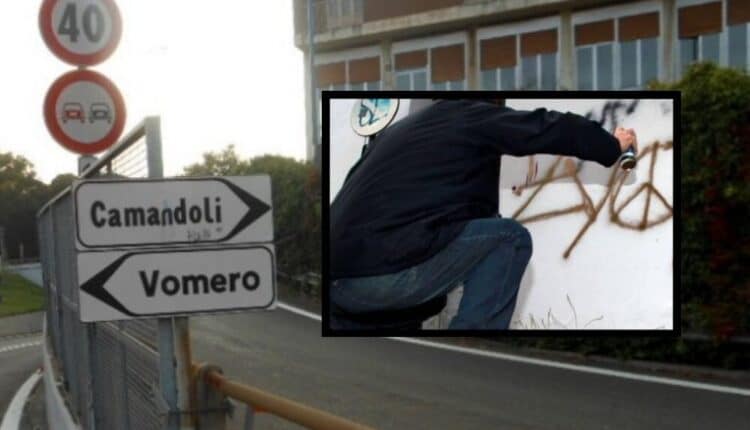 Imbrattamento e deturpamento sulla Tangenziale di Napoli: denunciato un graffitaro di 26 anni.