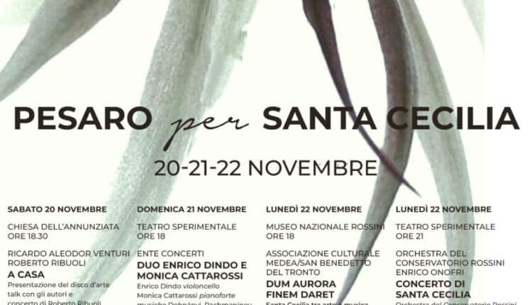 Pesaro per Santa Cecilia: una tregiorni musicale da non perdere dal 20 al 22 novembre
