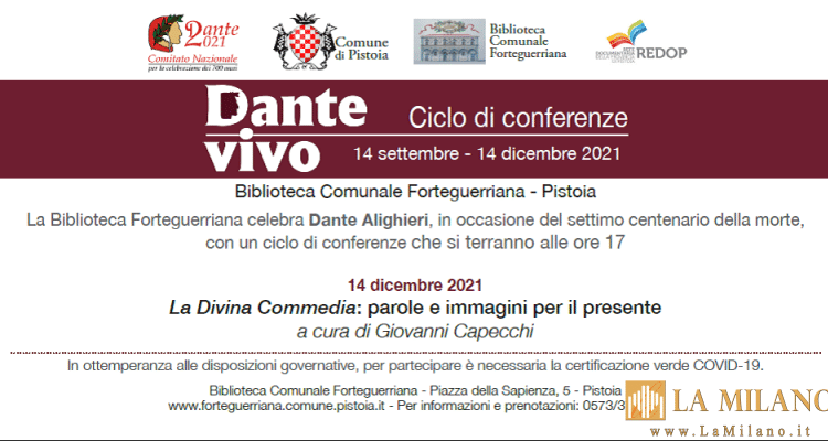 Pistoia, biblioteca Forteguerriana: domani l’incontro su “La Divina Commedia: parole e immagini per il presente”