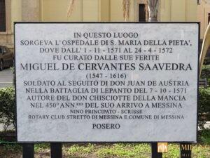 Messina, scoperta dell’epigrafe dedicata a Miguel De Cervantes er il 450° anniversario del suo arrivo in città