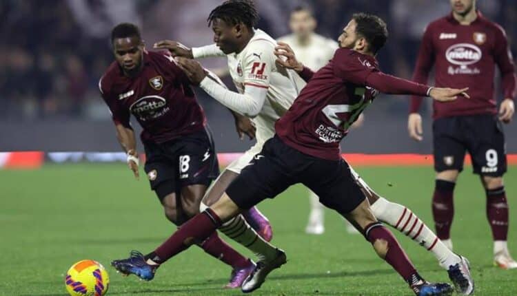 Salerno, serie A, una buona Salernitana blocca il Milan di Pioli un po' sottotono