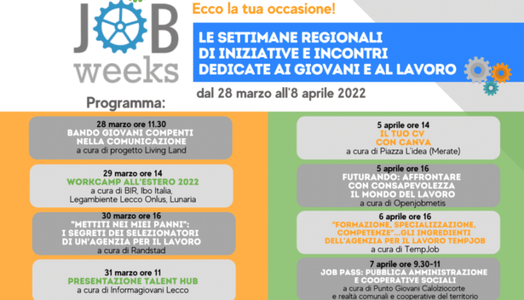 Lecco, eventi per i giovani sul tema del lavoro