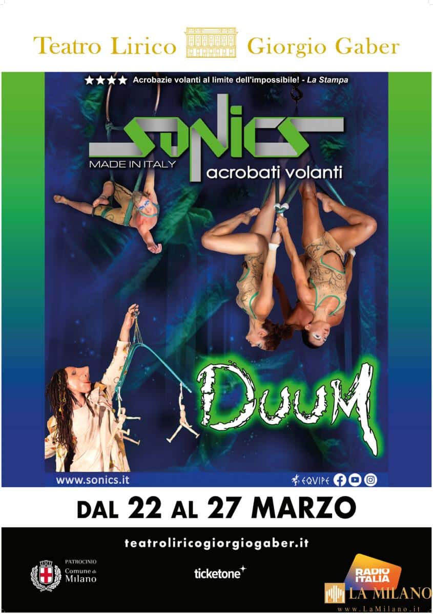 Milano, Acrobati Sonics in scena al Teatro Lirico Giorgio Gaber dal 22 al 27 marzo