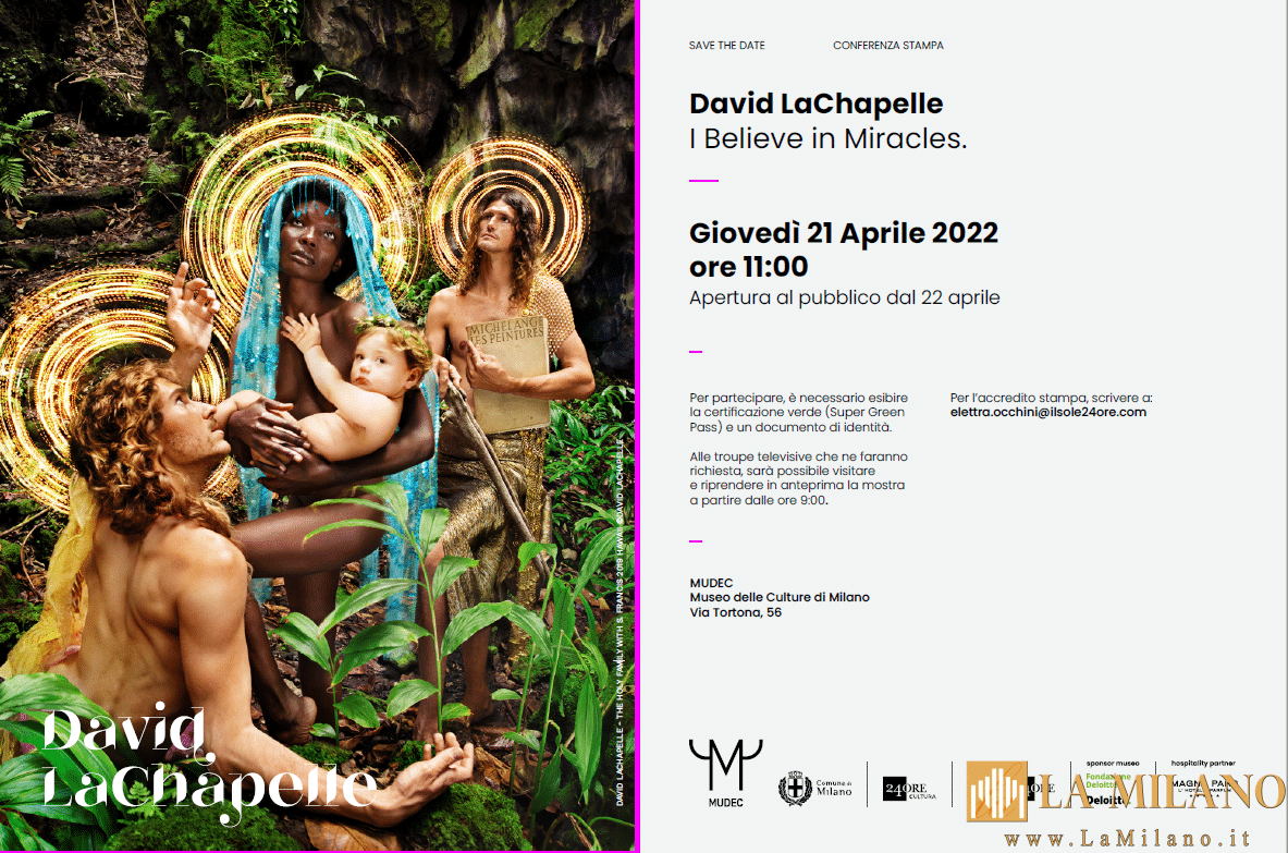 Milano, il MUDEC presenta "David LaChapelle. I Believe in Miracles": oltre 90 opere per presentare un mondo nuovo e migliore