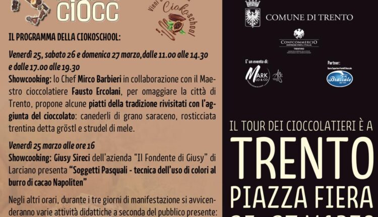 Trento, ART & CIOCC® Il Tour dei Cioccolatieri: la VI edizione in Piazza Fiera con le più golose specialità regionali