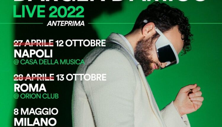 Dargen D'amico, torna dal vivo a Milano e Bologna