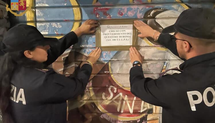 Roma, chiusi 4 locali, arrestate 3 persone e una denuncia