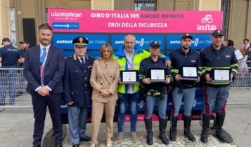 Santarcangelo di Romagna, Giro d'Italia, premiati gli eroi della sicurezza