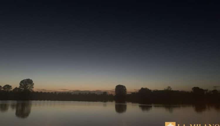 Scorcio del Po al tramonto