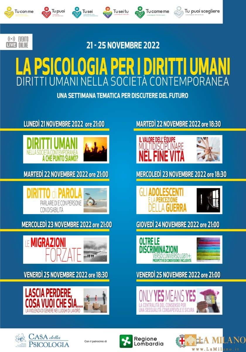 Milano, al via la “Psicologia per i diritti umani”