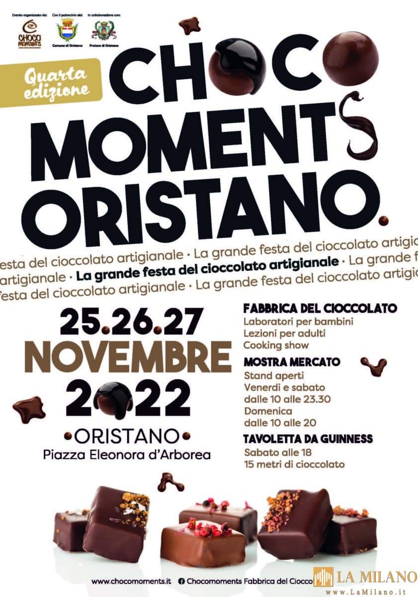 Oristano, al via la quarta edizione di Chocomoments – la festa del cioccolato artigianale.