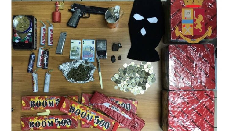 Taranto, quasi 13 kg di botti illegali e 61 grammi di sostanza stupefacente: un arresto della Polizia di Stato