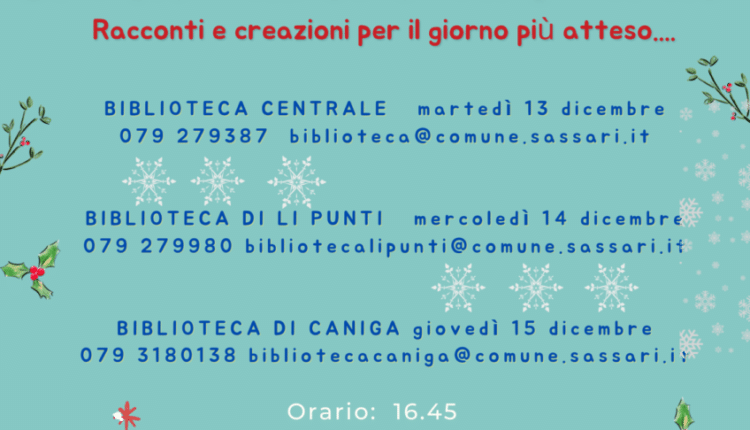 Sassari, in biblioteca per gli appuntamenti di “Il mio albero di Natale”.