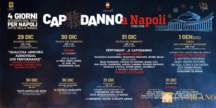 Napoli, quattro giorni di musica per Capodanno 2022.
