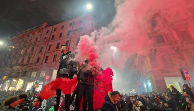 Milano, la Polizia di Stato e il corteo dei tifosi del Marocco