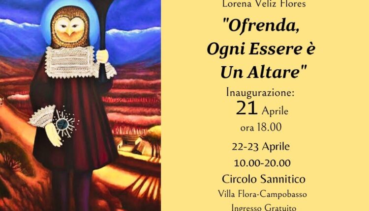 Campobasso: La mostra di pittura etnica "Ofrenda, ogni Essere è un Altare" di Lorena Veliz Flores