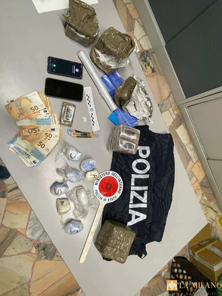 Novara, arrestato un marocchino per detenzione e spaccio: trovato con hashish, cocaina, e 8000 euro in contanti.