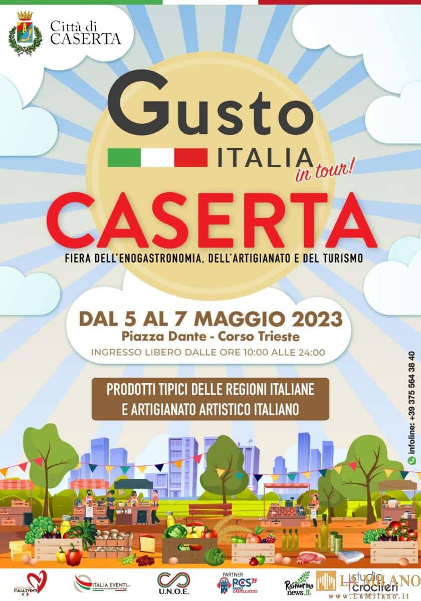 Caserta: Ritorna Gusto Italia, la fiera dell'enogastronomia, del turismo e dell'artigianato