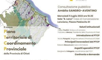 Nuovo PTCP per la provincia di Chieti: gli incontri iniziano lunedì 26 giugno