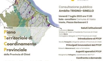 Nuovo PTCP per la provincia di Chieti: gli incontri iniziano lunedì 26 giugno