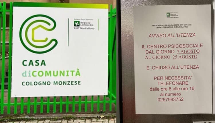 Manca il personale e la garanzia di assistenza il CPS di Cologno Monzese chiude e va in vacanza