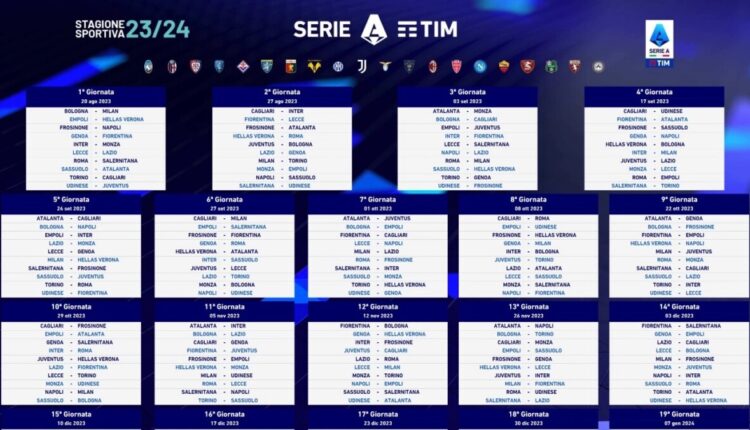 Calcio, definito il calendario del campionato di Serie A 2023/2024 