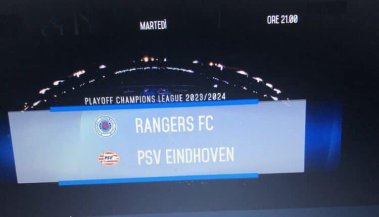 Mediaset, Champions League: martedì 22 agosto su Italia 1 in esclusiva in chiaro Rangers-PSV Eindhoven