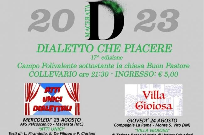 Macerata: a Collevario prenderà il via la XVII edizione della rassegna teatrale “Dialetto che piacere”.