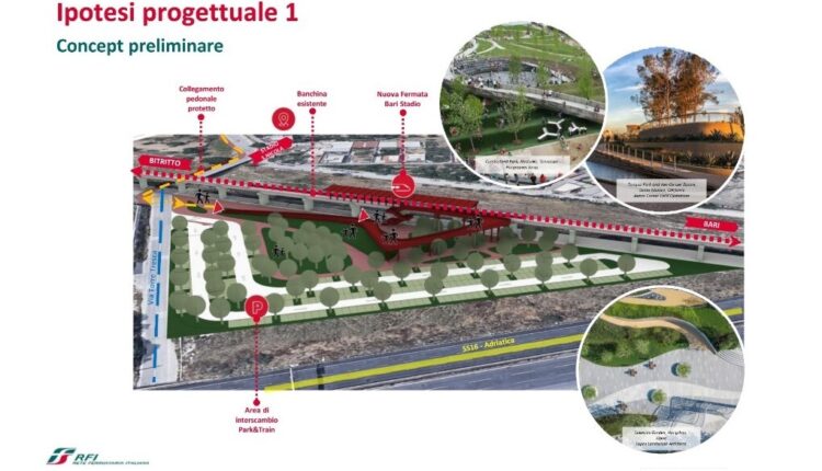 Bari, nuova fermata della linea Bari-Bitritto nei pressi dello stadio San Nicola 