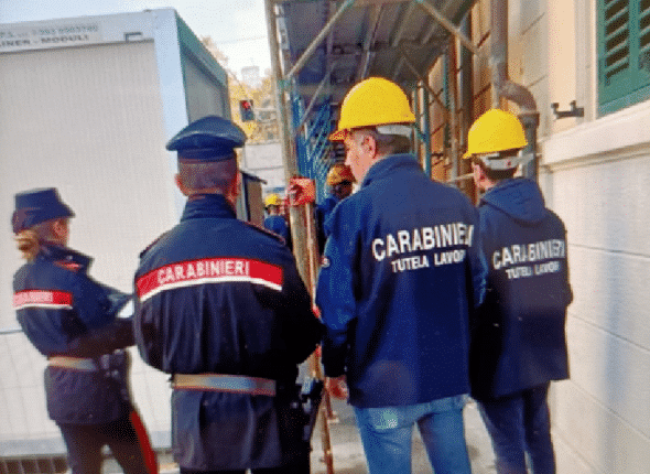 Piombino (Livorno): controlli dei carabinieri per la sicurezza sui cantieri edili, sanzionato il titolare di un impresa edile.