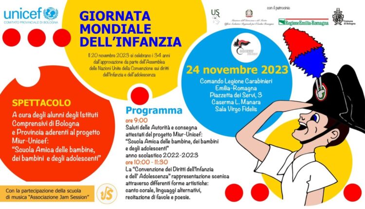 Unicef, evento-spettacolo sui diritti dei bambini a Bologna