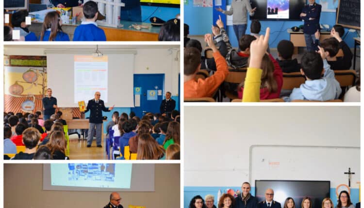 Lecce: gli agenti del commissariato di P.S. di Otranto incontrano gli studenti delle scuole medie di Calimera, Matrignano, e Caprarica