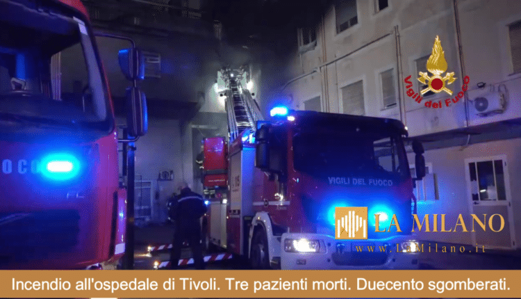 Incendio all'ospedale di Tivoli, tre morti. Evacuati tutti i pazienti