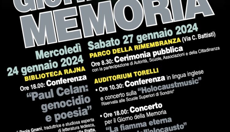 Sondrio, Giorno della Memoria, la cerimonia pubblica al parco della Rimembranza