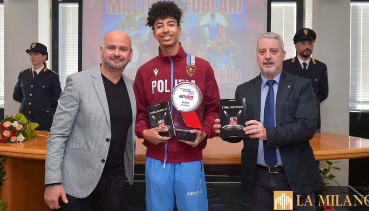 Rieti. L'atleta delle Fiamme Oro, Mattia Furlani, premiato personaggio dell'anno 2023