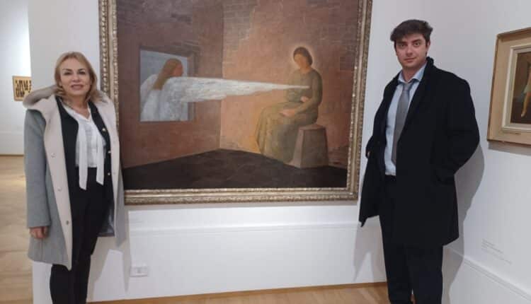 Latina, la tela di Rizzo esposta alla Galleria nazionale di Arte Moderna e Contemporanea, la visita istituzionale del Sindaco