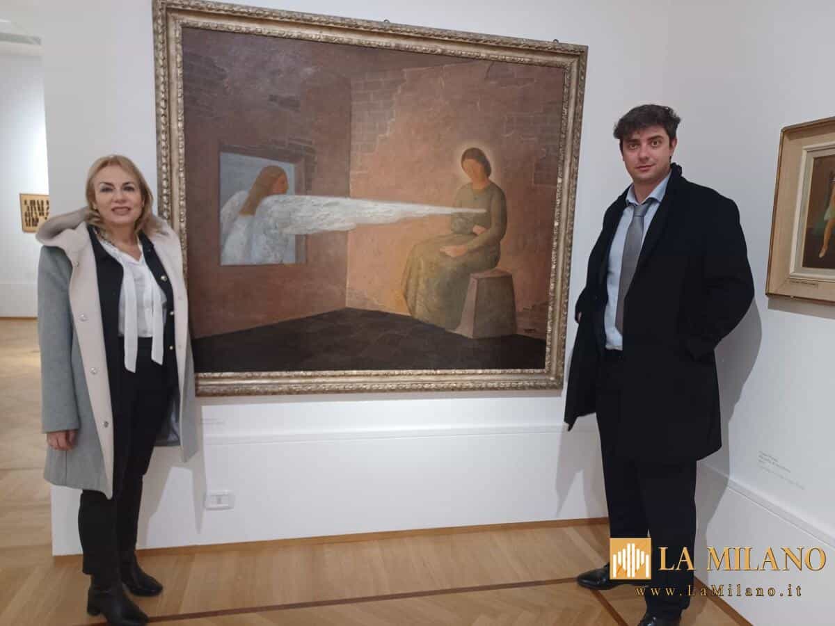 Latina, la tela di Rizzo esposta alla Galleria nazionale di Arte Moderna e Contemporanea, la visita istituzionale del Sindaco
