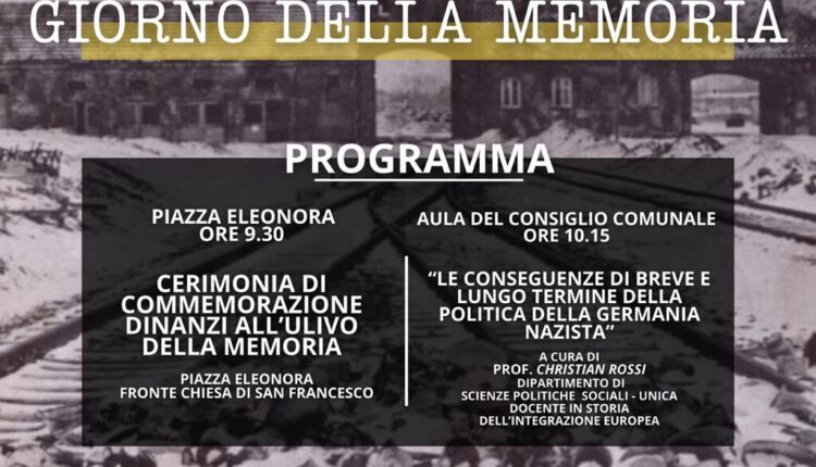 Il Comune di Oristano celebra la Giornata della Memoria.