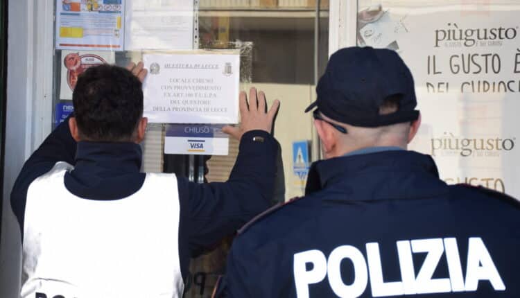 Lecce: sospesa la somministrazione di alimenti e bevande a un esercizio pubblico perchè ritrovo di soggetti con precedenti penali