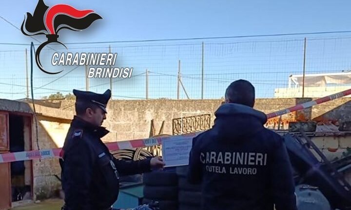 Carovigno, Brindisi: i Carabinieri sequestrano garage adibito a officina abusiva.
