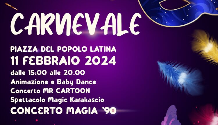 Latina, Carnevale e San Valentino: festa in piazza e mercatini