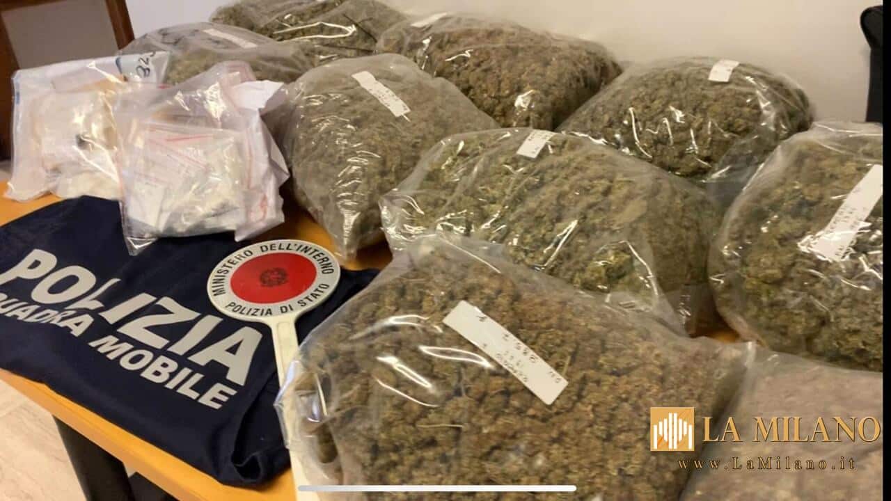 Novara, attività investigativa condotta dalla Polizia. 2 arresti, 26 denunce e sequestrati 13 kg di marijuana, 1 kg di hashish e mezzo kg di cocaina