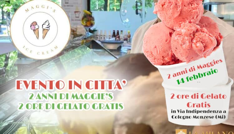 Cologno: 2 anni di Maggie's, 2 ore di Gelato Gratis. Il 14 febbraio l'Evento della mitica Gelateria.