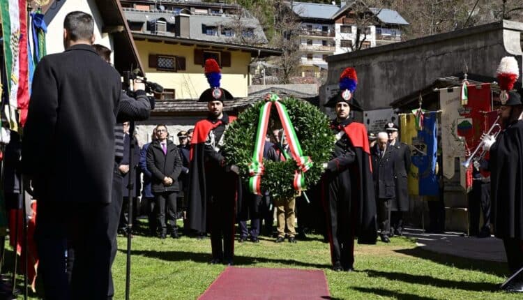 Tarvisio, Udine. Commemorazione dell'80° anniversario dell'eccidio di 12 militari dell'Arma in località Malga Bala.