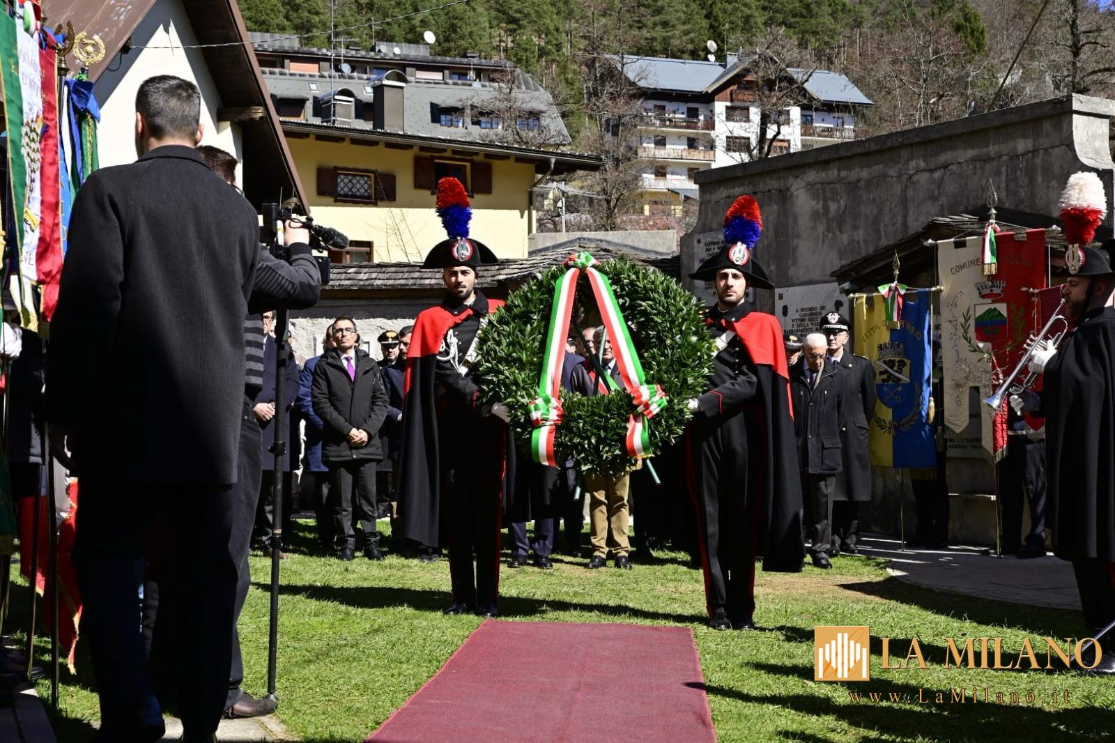 Tarvisio, Udine. Commemorazione dell'80° anniversario dell'eccidio di 12 militari dell'Arma in località Malga Bala.